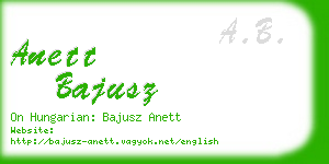 anett bajusz business card